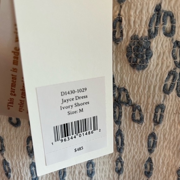 🩵🤍 NWT LOVE SHACK FANCY JACYE RUFFLE LACE MINI DRESS IVORY SHORES!! 🐚 🌊 - Picture 5 of 6